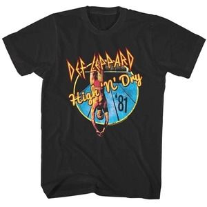 Def Leppard Shirt High N Dry 1981 Album Cover T Shirt Rock Band Tour Music
